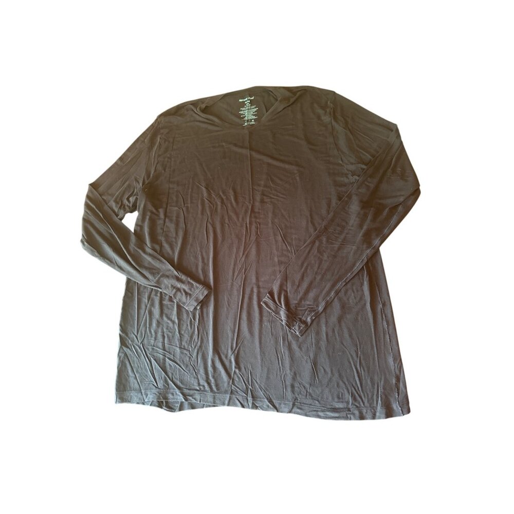 Tommy John Black Long-Sleeve Shirt XL Soft‎ Second Skin Modal Spandex Blend